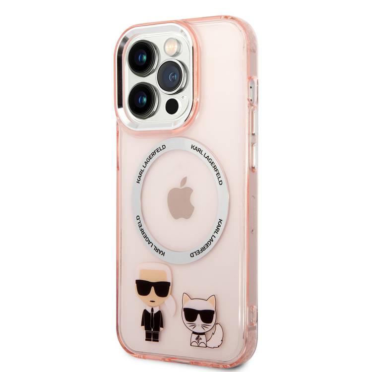 Karl Lagerfeld Magsafe Compatibility PC/TPU Case with Ring Wireless Chargeable iPhone 14 Pro Max Compatibility - Pink