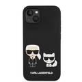 Karl Lagerfeld Magsafe Compatibility Liquid Silicone Case with Karl & Choupette Body iPhone 14 Plus Compatibility - Black