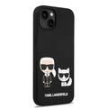 Karl Lagerfeld Magsafe Compatibility Liquid Silicone Case with Karl & Choupette Body iPhone 14 Plus Compatibility - Black