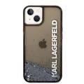 Karl Lagerfeld Liquid Glitter Elong Silicone Case Protector Compatible with iPhone 14 Plus - Black