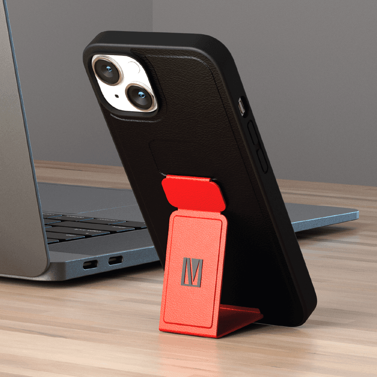 Levelo Morphix Gripstand PU Leather Case - iPhone 14 Plus - Red