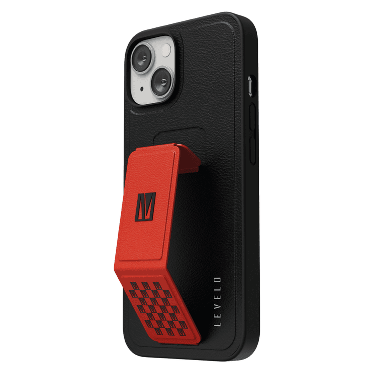 Levelo Morphix Gripstand PU Leather Case - iPhone 14 Plus - Red