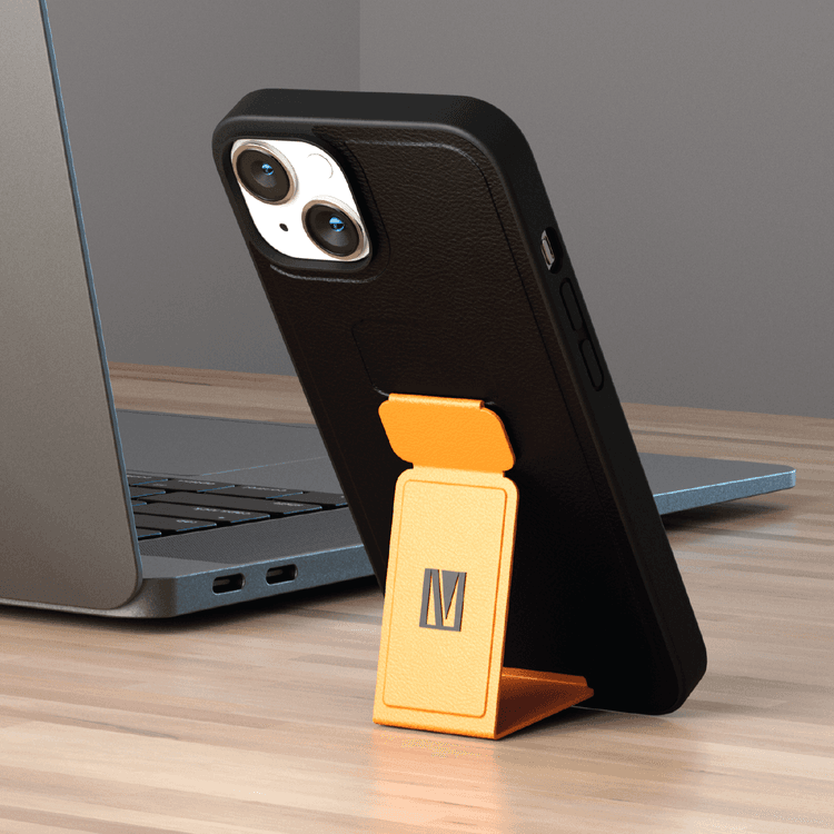 Levelo Morphix Gripstand PU Leather Case - iPhone 14 - Orange