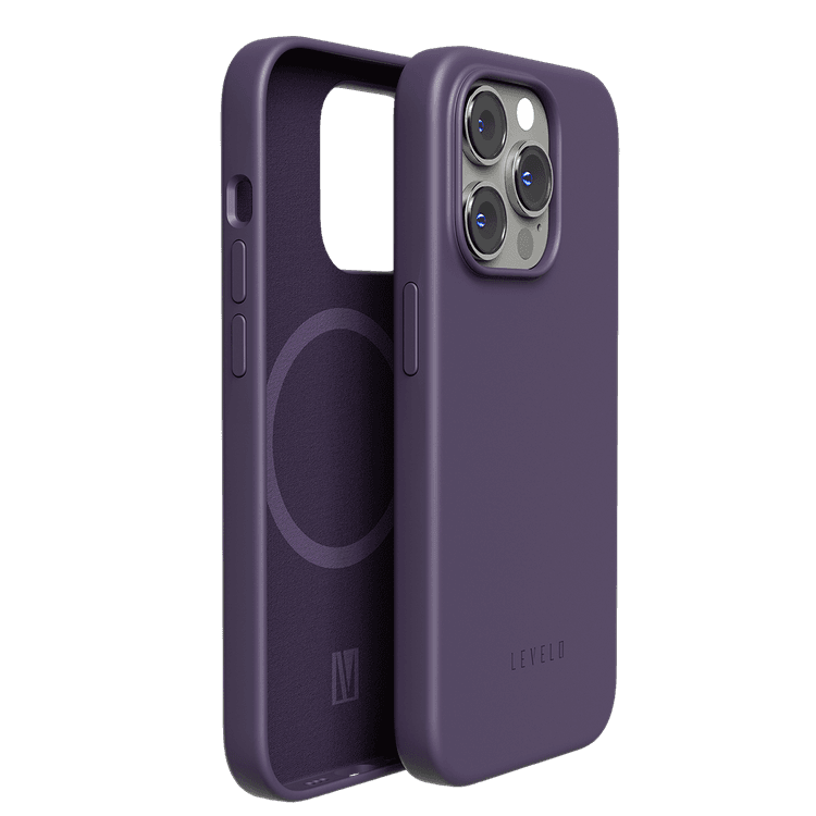 Levelo Iris Magsafe Compatibility Liquid Silicone Case iPhone 14 Pro Compatibility - Purple