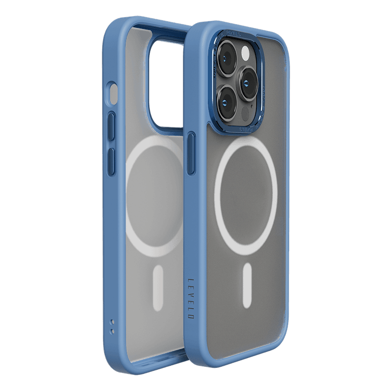Levelo Magsafe Kayo Matte Back Case - iPhone 14 Pro - Matte Clear/Blue