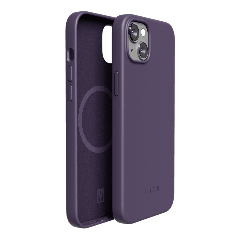 Levelo Iris Magsafe Compatibility Liquid Silicone Case iPhone 14 Plus Compatibility - Purple
