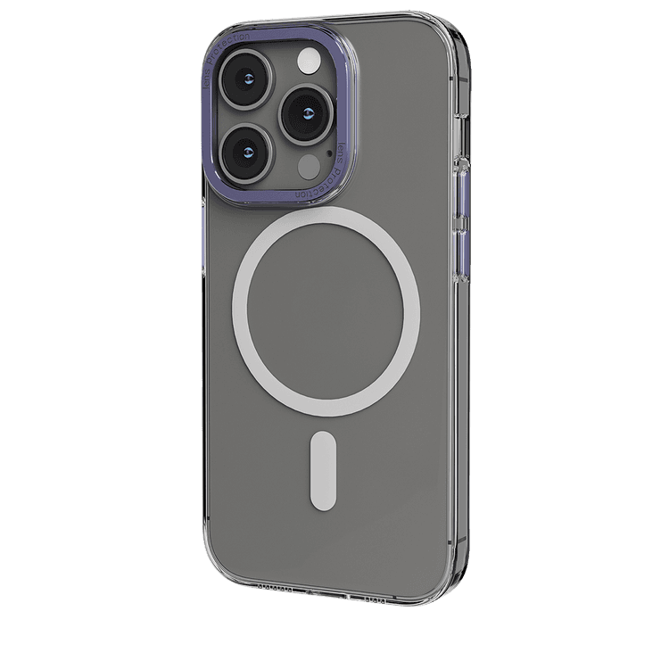 Levelo MagSafe Sensa Clear Back Case - iPhone 14 Pro - Clear/Purple
