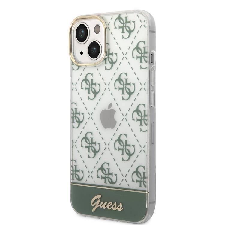 Guess IML Case With Electroplated 4G Pattern & Bottom Stripe Script Logo - Kaki