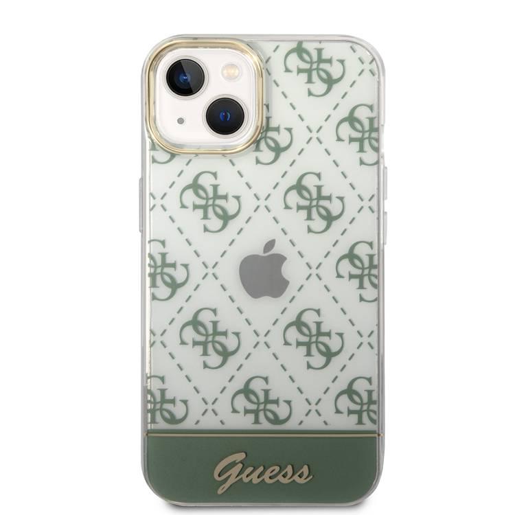 Guess IML Case With Electroplated 4G Pattern & Bottom Stripe Script Logo - Kaki