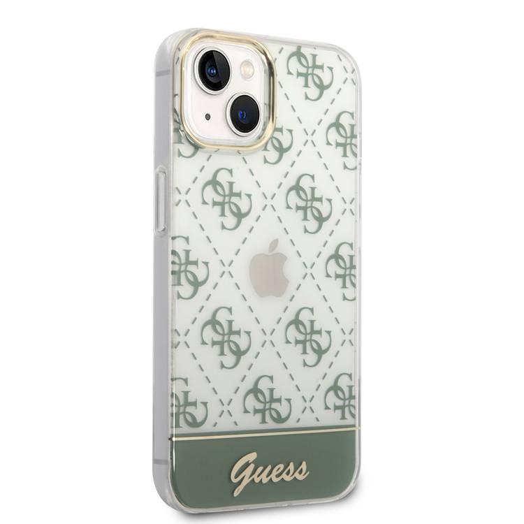 Guess IML Case With Electroplated 4G Pattern & Bottom Stripe Script Logo - Kaki