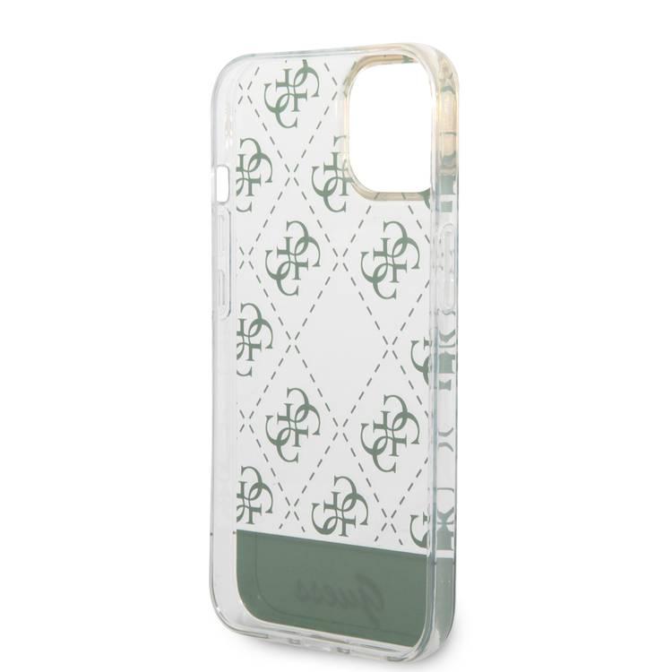 Guess IML Case With Electroplated 4G Pattern & Bottom Stripe Script Logo - Kaki