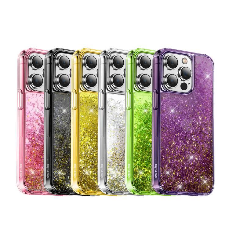 Green Lion Glitter Resin case, Shock Proof,  Compatible with iPhone 14 Plus - Pink