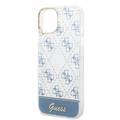 Guess IML Case With Electroplated 4G Pattern & Bottom Stripe Script Logo - Blue