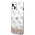 Guess IML Case With Electroplated 4G Pattern & Bottom Stripe Script Logo - Pink