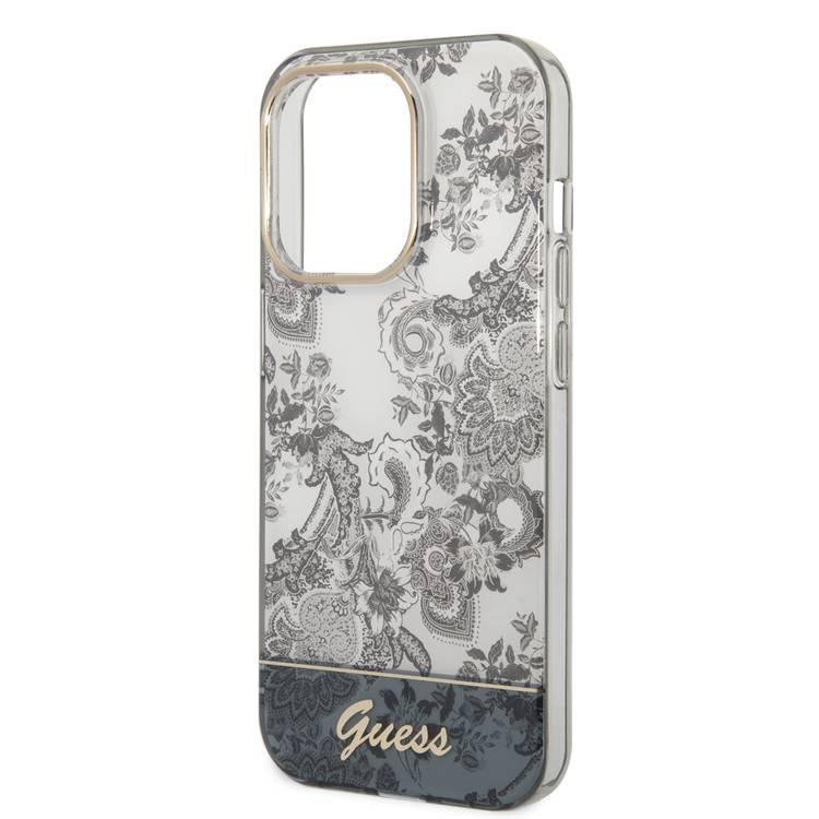 Guess PC/TPU IML Case With Double Layer Electroplated Camera Outline & Toile De Jouy - iPhone 14 Pro Max - Ochre