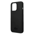 Lacoste Hard Case Liquid Silicone / Microfiber Glossy Printing Logo Compatible with iPhone 14 Pro Max - Black