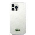 Lacoste Hard Case IML Double Layer & Dyed Bumper Signature Pattern - iPhone 14 Pro Max - White