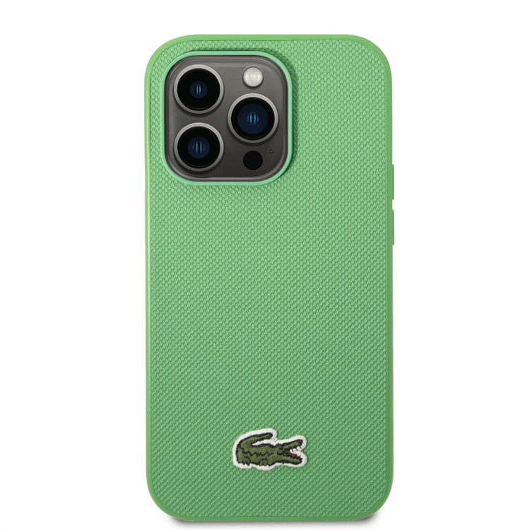 Lacoste Hard Case Iconic Petit Pique PU Woven Logo Estragon Compatible with iPhone 14 Pro - Green