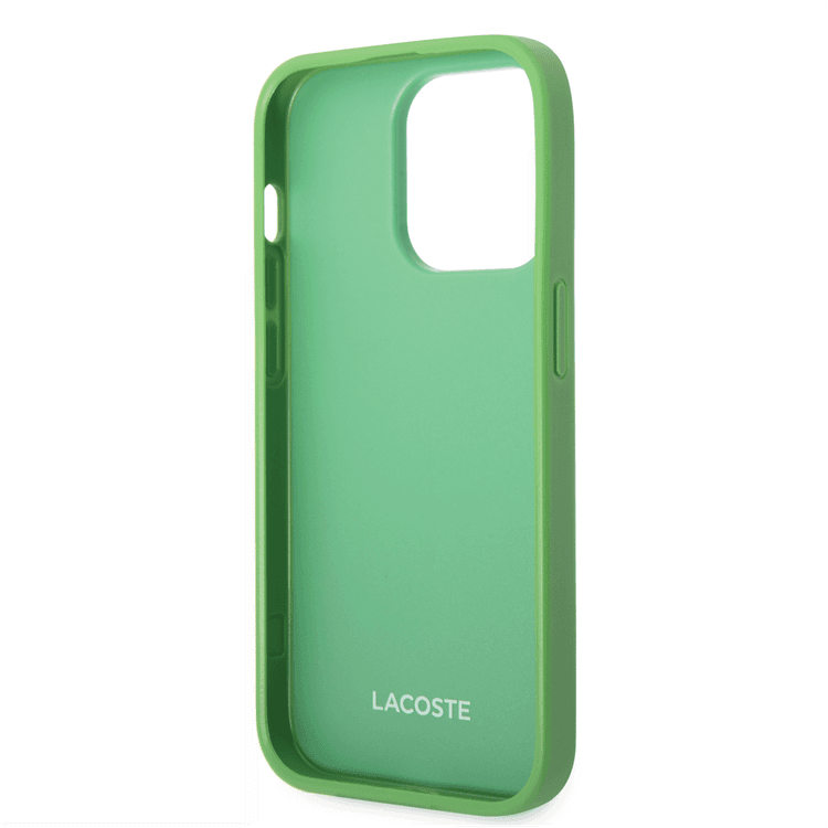 Lacoste Hard Case Iconic Petit Pique PU Woven Logo Estragon Compatible with iPhone 14 Pro - Green