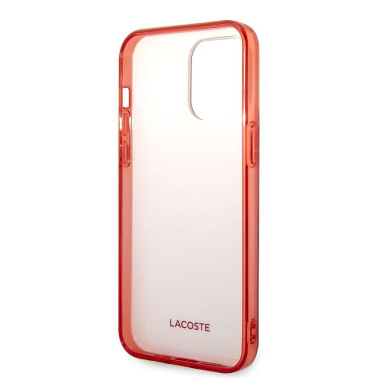 Lacoste Hard Case IML Double Layer & Dyed Bumper Lettrines Compatible with iPhone 14 Pro Max - Red