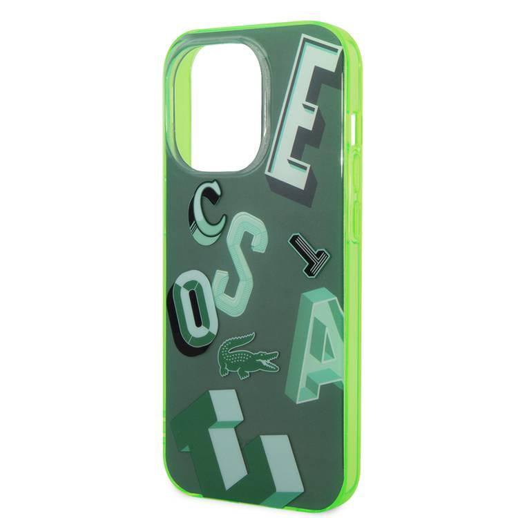 Lacoste Hard Case IML Double Layer & Dyed Bumper Lettrines Compatible with iPhone 14 Pro - Green