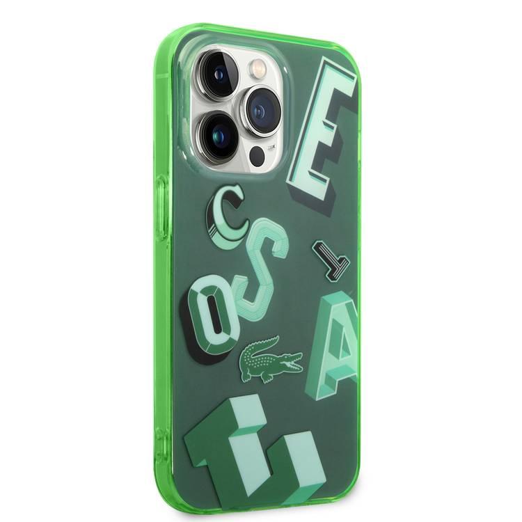 Lacoste Hard Case IML Double Layer & Dyed Bumper Lettrines Compatible with iPhone 14 Pro - Green