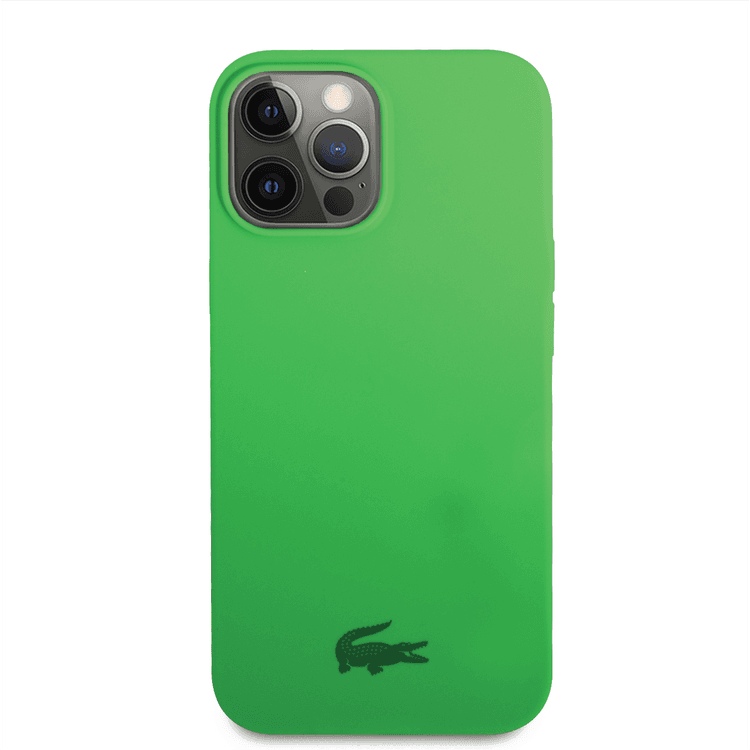 Lacoste Hard Case Liquid Silicone / Microfiber Glossy Printing Logo Compatible with iPhone 14 Pro - Green