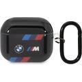 BMW M Collection Airpods Cases TPU Tricolor Lines And Logo Printed Glossy Compatible with Airpods 3 - Black