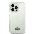 Lacoste Hard Case IML Double Layer & Dyed Bumper Signature Pattern - iPhone 14 Pro - White