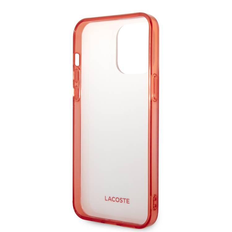 Lacoste Hard Case IML Double Layer & Dyed Bumper Signature Pattern - iPhone 14 Pro Max - Red