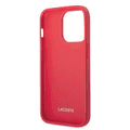 Lacoste Hard Case Iconic Petit Pique PU Woven Logo Estragon Compatible with iPhone 14 Pro Max - Red