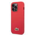 Lacoste Hard Case Iconic Petit Pique PU Woven Logo Estragon Compatible with iPhone 14 Pro Max - Red