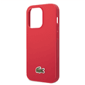 Lacoste Hard Case Iconic Petit Pique PU Woven Logo Estragon Compatible with iPhone 14 Pro Max - Red