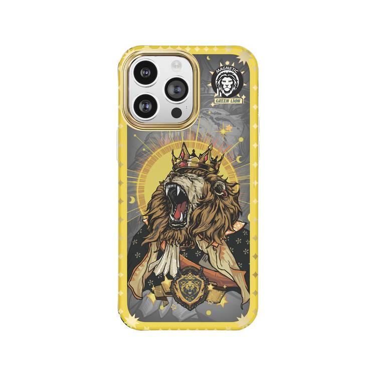 Green Lion Magnetic Warrior Case iPhone 14 Pro Max  - Yellow