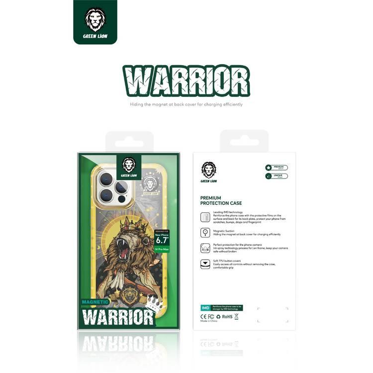 Green Lion Magnetic Warrior Case iPhone 14 Pro Max  - Yellow