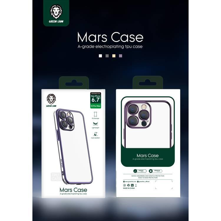 جراب TPU مطلي بالكهرباء من Green Lion Mars لهاتف iPhone 14 Pro Max - فضة