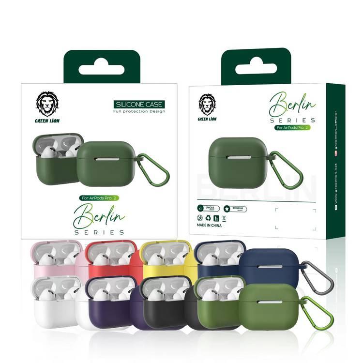 جراب سيليكون لسلسلة Green Lion Berlin Airpods Pro 2 - أخضر