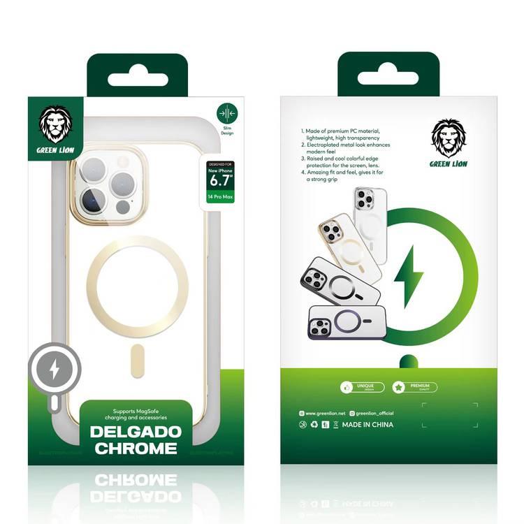 Green Lion Delgado Chrome Magsafe Case iPhone 14 Pro Max - Black