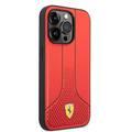 Ferrari PU Leather Smooth And Perforated Case iPhone 14 Pro Max - Red