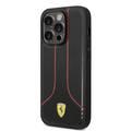 Ferrari PU Leather Smooth And Perforated Case iPhone 14 Pro Max - Black