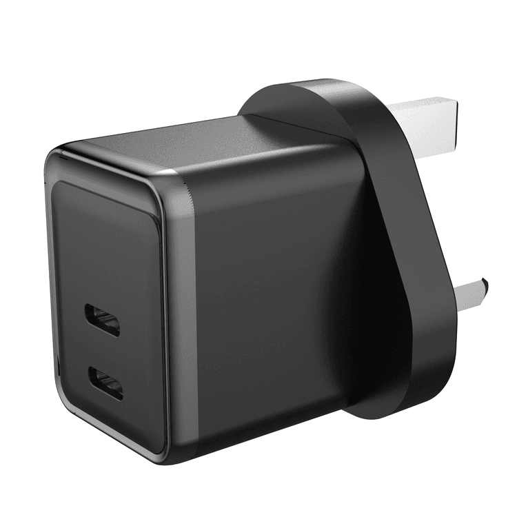 Powerology Super Compact Gan Charger With (1.2m/4ft) USB-C To Lightning Cable