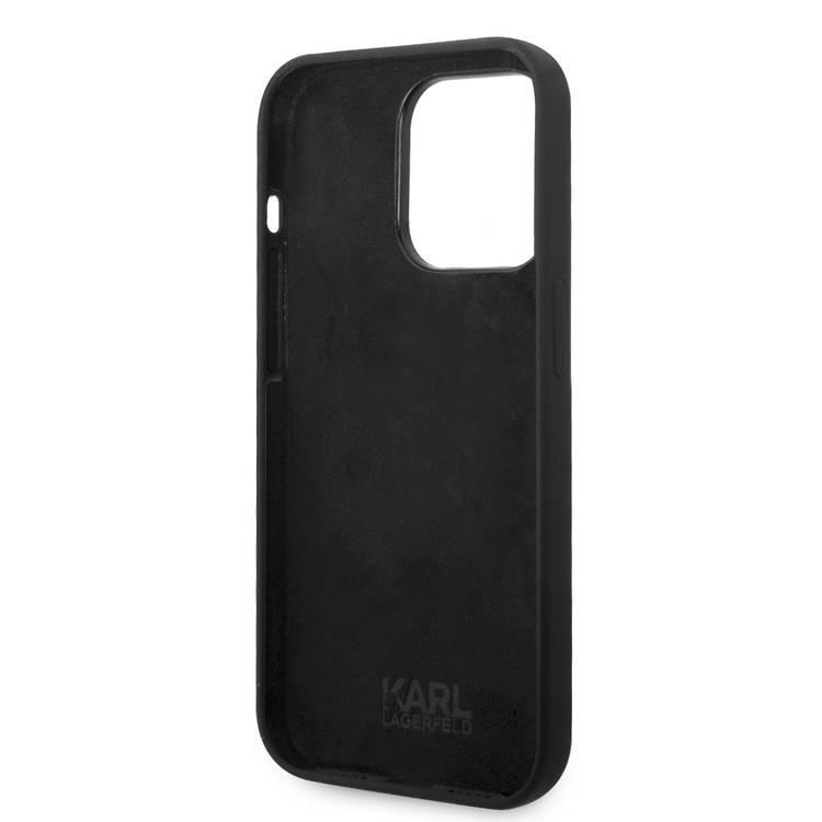 Karl Lagerfeld Liquid Silicone Case Ikonik NFT Logo iPhone 14 Pro - Black