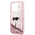 Karl Lagerfeld Liquid Glitter NFT Karl Head Translucent Logo iPhone 14 Pro Max - القرنفل