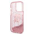 Karl Lagerfeld Liquid Glitter NFT Karl Head Translucent Logo iPhone 14 Pro Max - Pink