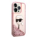 Karl Lagerfeld Liquid Glitter NFT Karl Head Translucent Logo iPhone 14 Pro Max - القرنفل