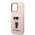 Karl Lagerfeld Magsafe Liquid Silicone Case With Ikonik NFT Logo iPhone 14 Pro - Pink