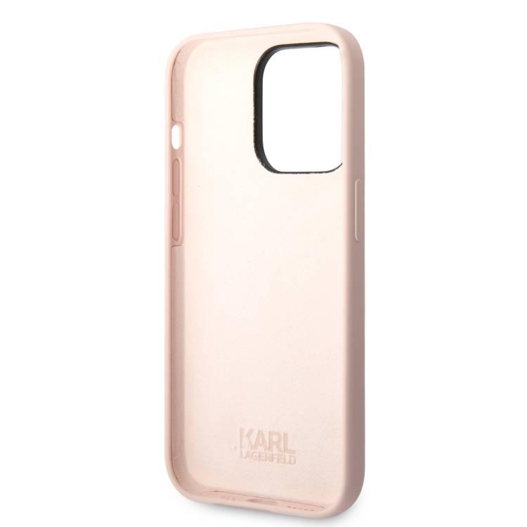 Karl Lagerfeld Liquid Silicone Case Choupette NFT Logo iPhone 14 Pro Max - Pink