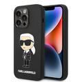 Karl Lagerfeld Liquid Silicone Case Ikonik NFT Logo iPhone 14 Pro Max - Black