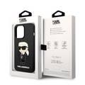 Karl Lagerfeld Liquid Silicone Case Ikonik NFT Logo iPhone 14 Pro Max - Black