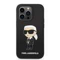 Karl Lagerfeld Liquid Silicone Case Ikonik NFT Logo iPhone 14 Pro Max - Black